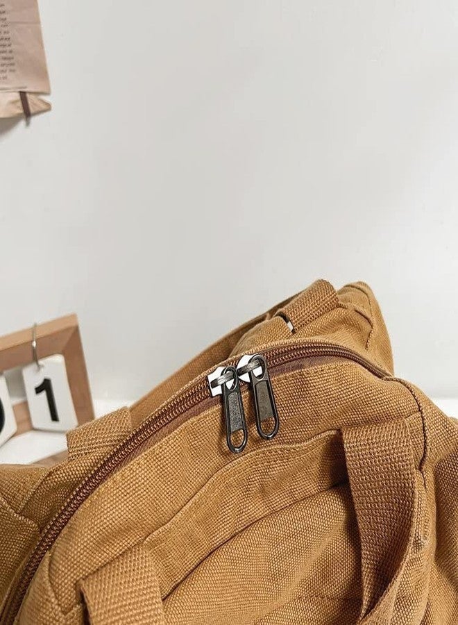 Sumleno Small Boho Canvas Backpack for Women Vintage Style Outdoor Travel Bag Casual Daypack Grunge Aesthetic Hippie Y2K Backpack (Black,One Size) - Image 4